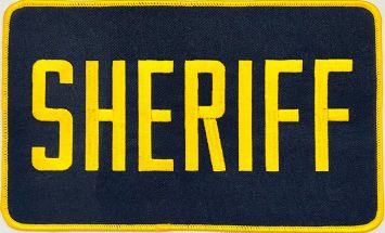 SHERIFF 5" X 9" PATCH - MD GOLD on MIDNIGHT NAVY, MD GOLD TRIM - SEW ON.